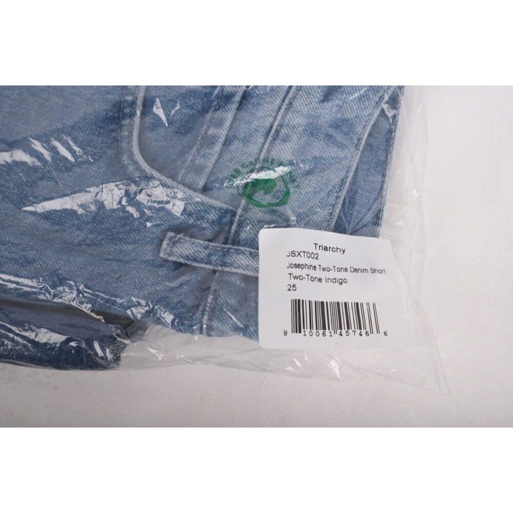 Triarchy Josephine Skriver Two Tone Denim Jean Short Indigo XS EU 25 JSXT002 New - Picture 6 of 8